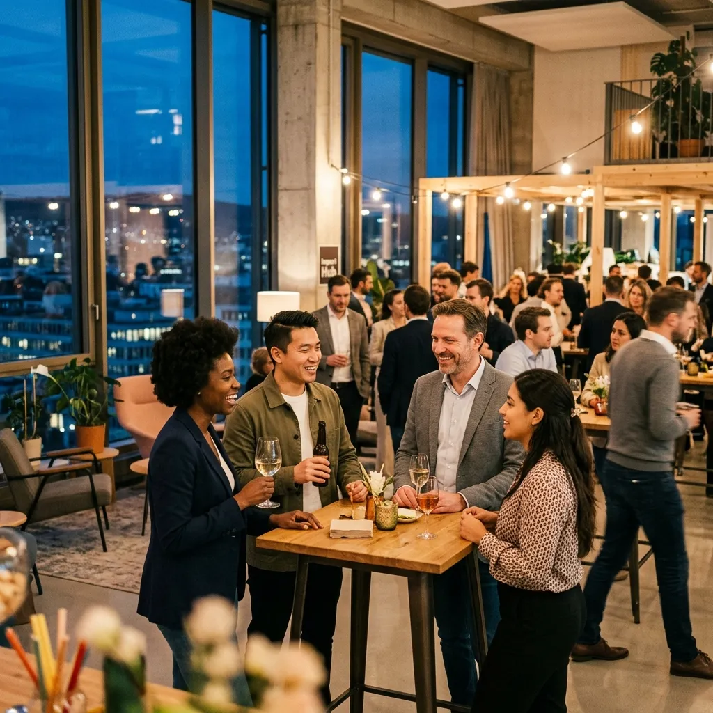 Professionals networking at a premium event in Switzerland